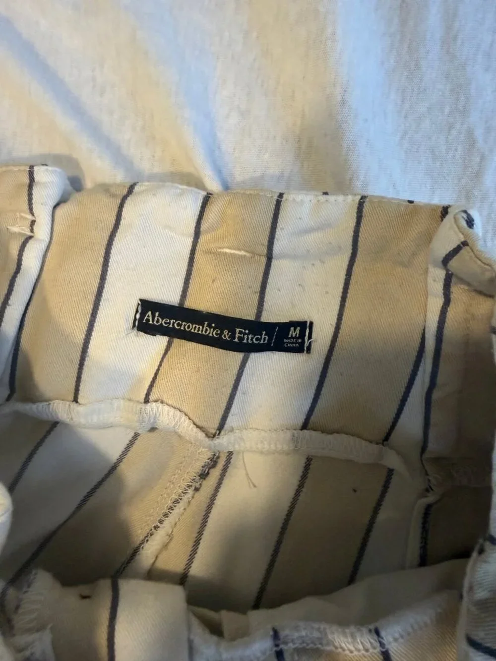 Abercrombie & Fitch Womens Small Paperbag Wide Leg Stripe Belted Pants